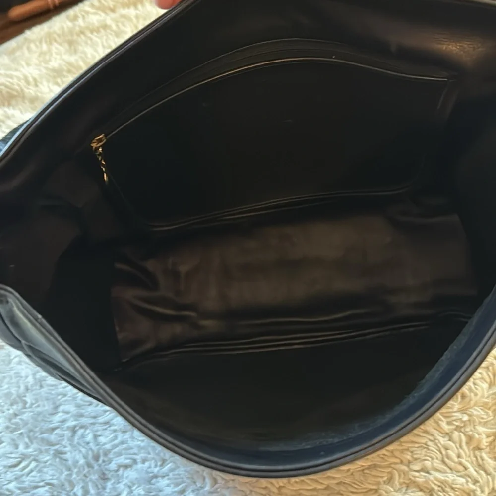 Vintage coach 1997  Coach 4165   Greenwich schoolBag Black Leather Flap Large